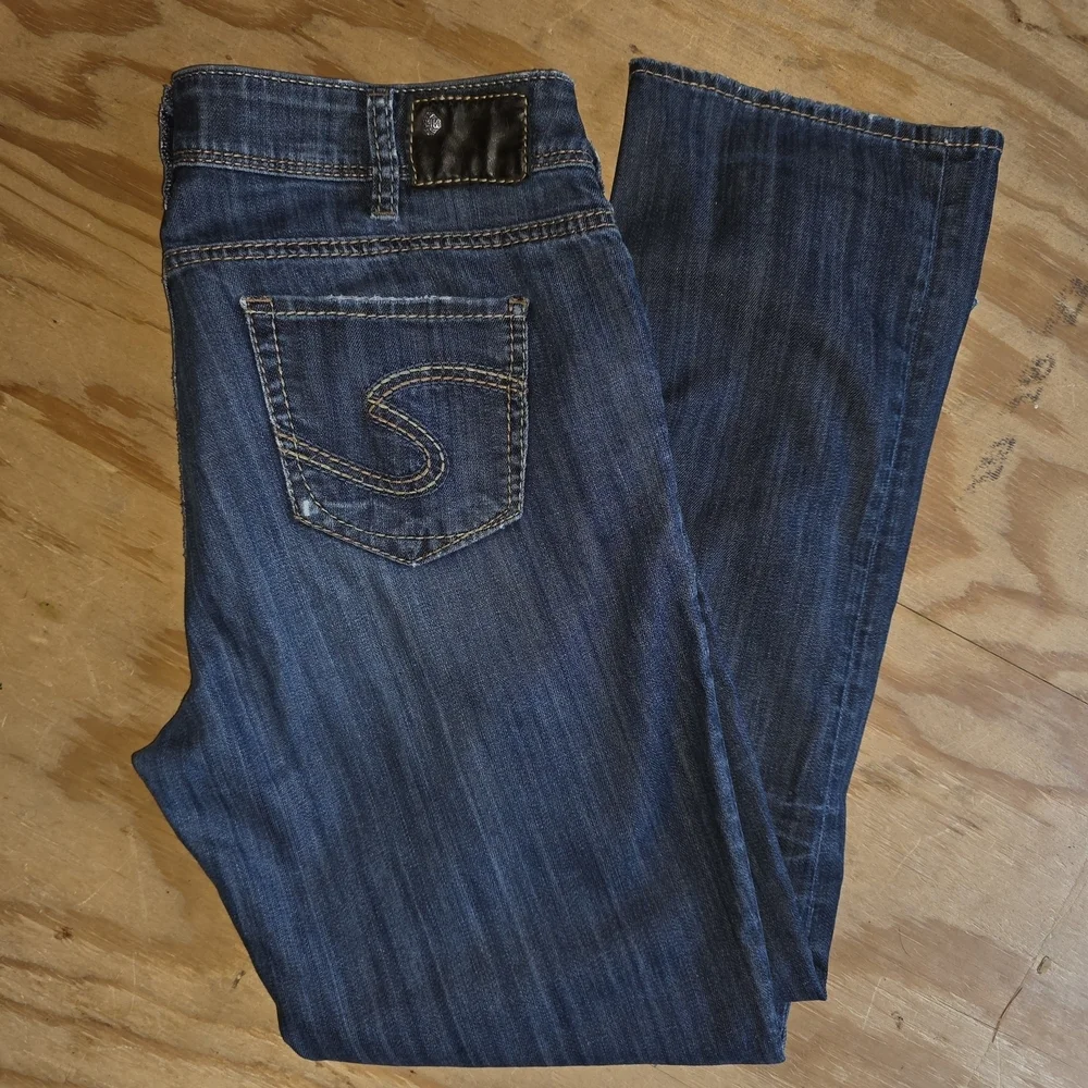Silver Jeans Womens Blue Denim Straight Leg Jeans (JEA34) - Picture 10 of 12